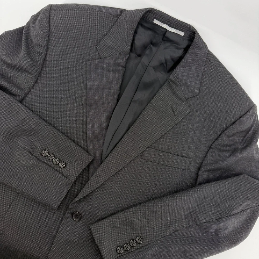 Hickey Freeman Blazer Mens 44S Charcoal Grey Worsted Wool 2 Button Sport Coat